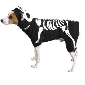 Skeleton Two Tone Dog Costume XXL Black White